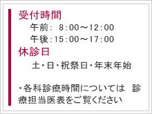 受付時間午前8時から11時半午後3時から5時半